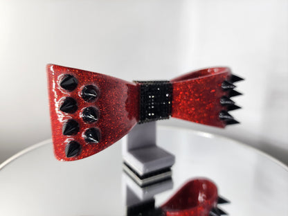 Red and Black Helmet Bow