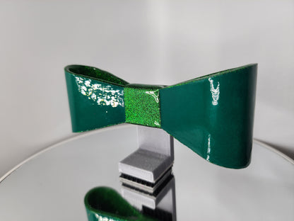 Green Reflective Helmet Bow