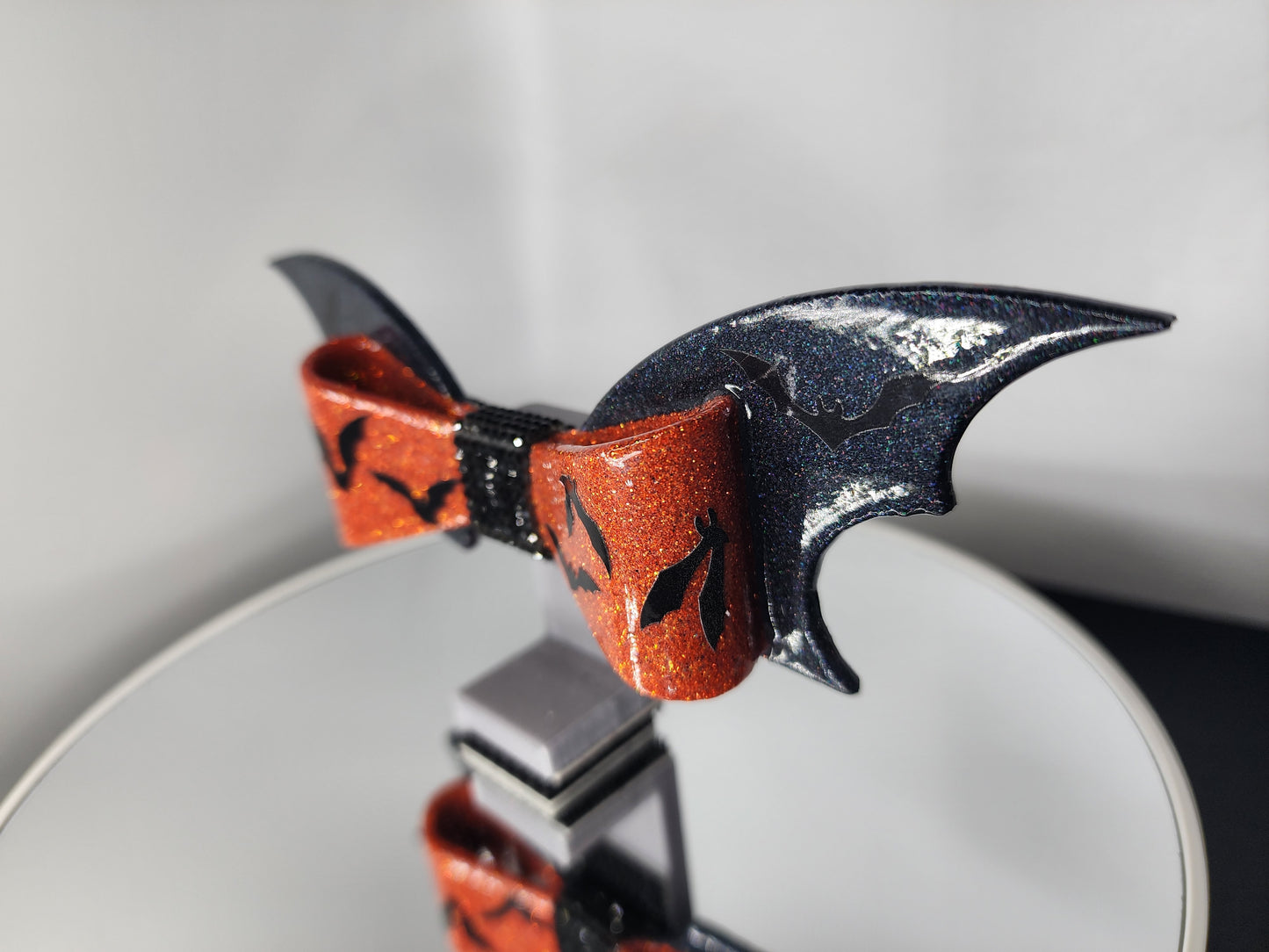 Orange Bat Bow for Helmets
