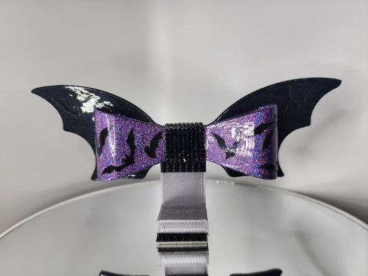 Light Purple Bat Bow for Helmets