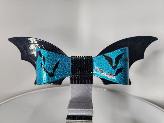 Blue Bat Bow for Helmets
