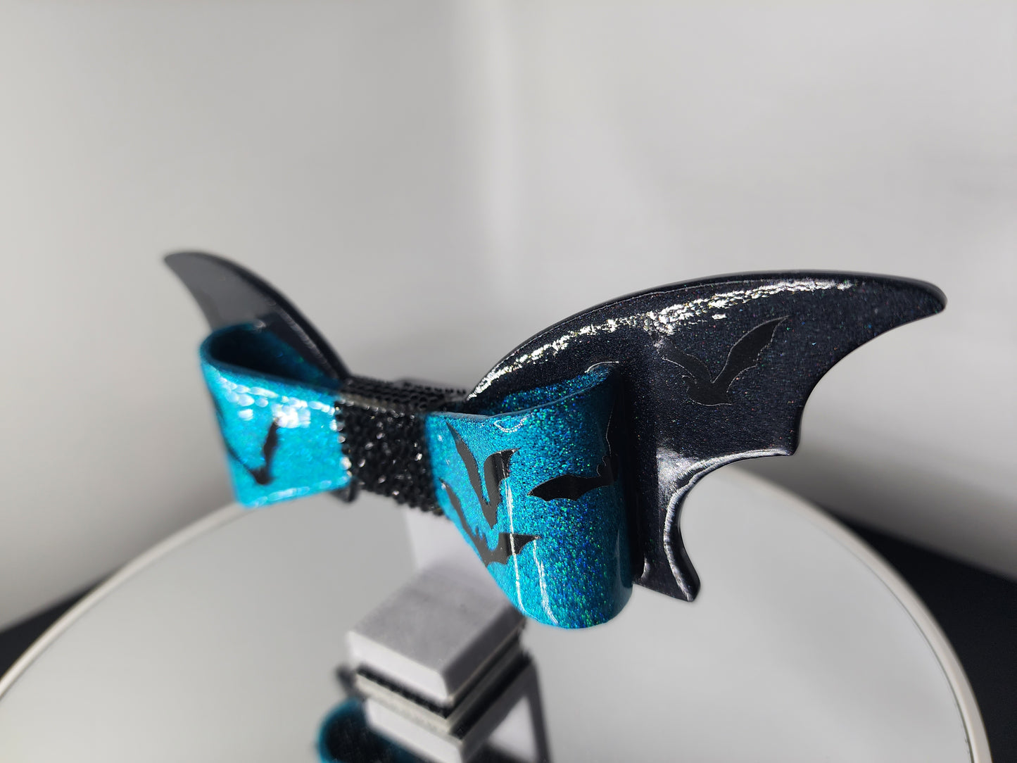Blue Bat Bow for Helmets